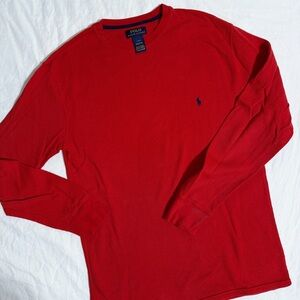Polo Ralph Lauren Red Waffle Knit Thermal Shirt